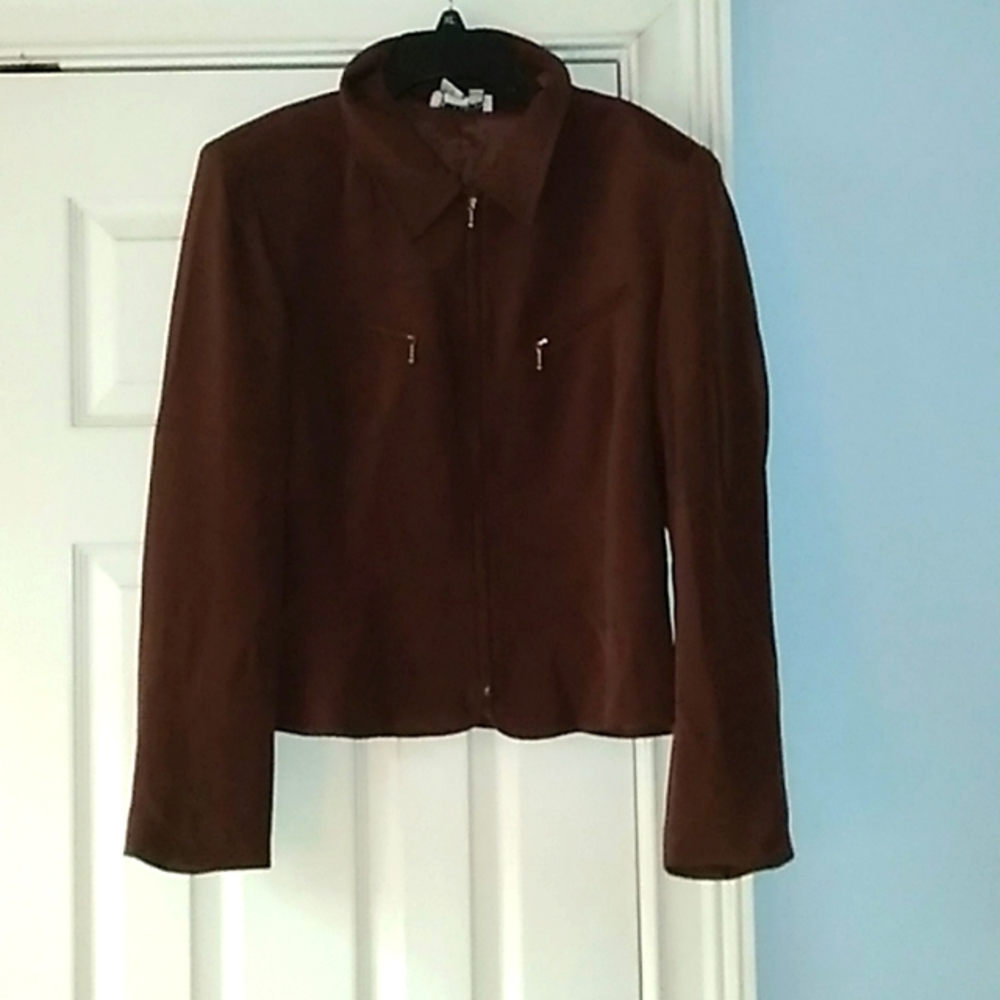 VINTAGE Allison Taylor Silky Brown Jacket size women's large